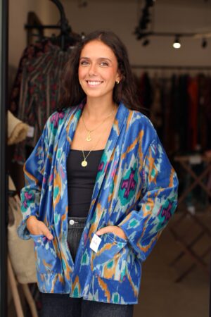 Chaqueta india terciopelo azul