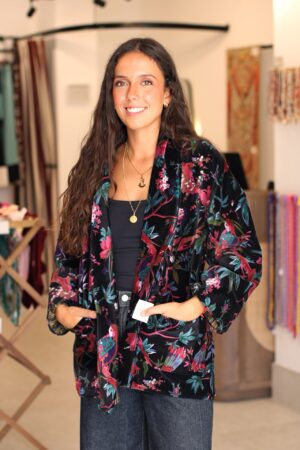 Chaqueta india terciopelo negra