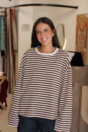 Sudadera oversize crema y chocolate